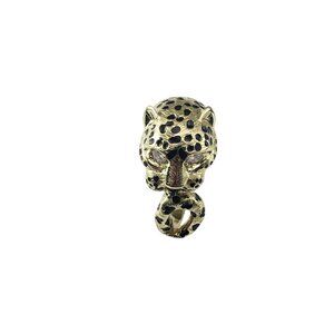 14K Yellow Gold and Diamond Leopard Ring Size 6.5 #22701